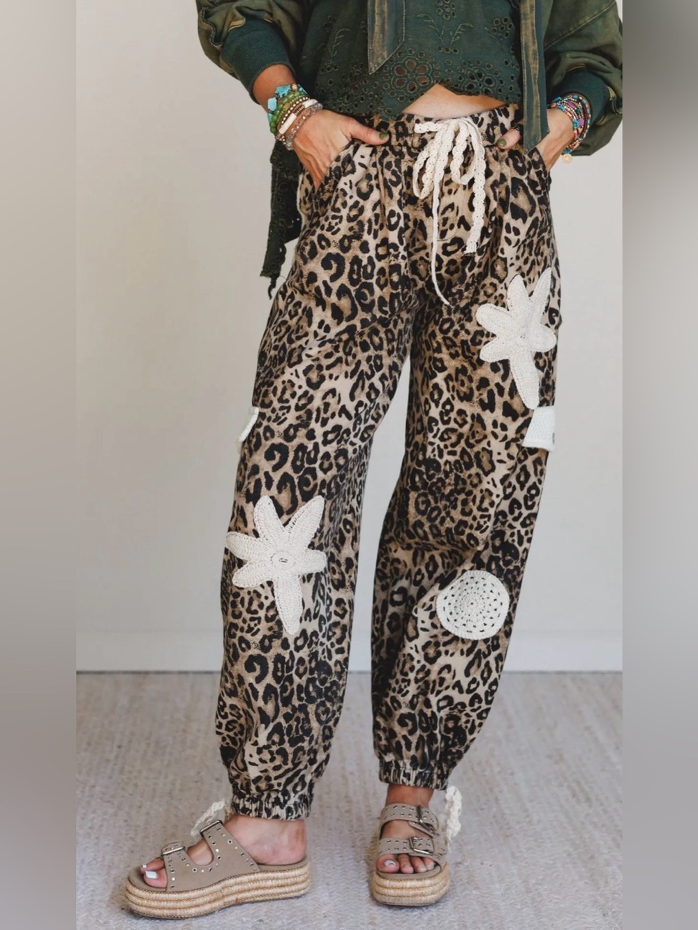 POL Leopard Joggers
